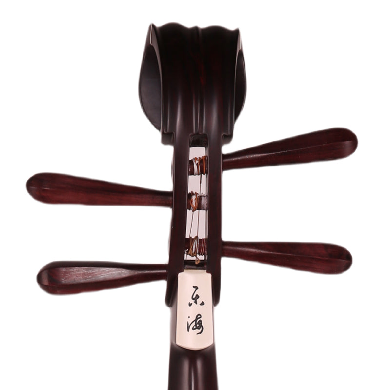 YueHai 918 Pipa – Dalbergia Louvelii Wood, Natural Finish, Yun Cloud Head, Wooden Pegs