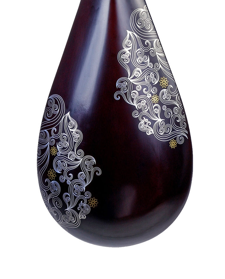 Pipa 8972XY – African Rosewood with "Prosperity Floral" Inlays