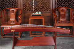 Dunhuang Guzheng 694M-HF "Fishing Boat Song at Dusk (Red Maple Glare)" – 163cm Zither with Red Maple Inlay, Premium Ancient Rosewood