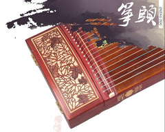 Dunhuang Guzheng 694M-HF "Fishing Boat Song at Dusk (Red Maple Glare)" – 163cm Zither with Red Maple Inlay, Premium Ancient Rosewood