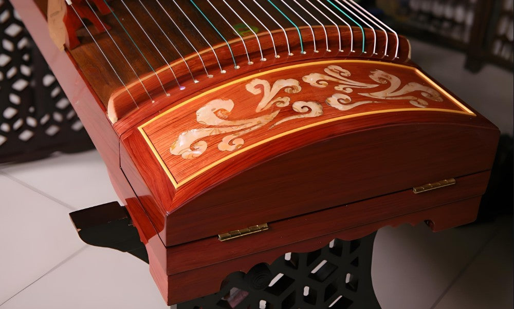Dunhuang Guzheng 694LC-C "Colorful Auspicious Clouds" – 163cm Zither with Mother-of-Pearl Inlay, Transparent and Bright Tone