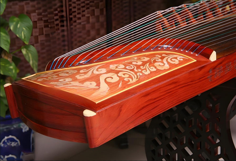 Dunhuang Guzheng 694LC-C "Colorful Auspicious Clouds" – 163cm Zither with Mother-of-Pearl Inlay, Transparent and Bright Tone