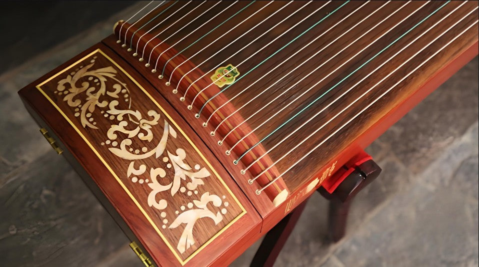 Dunhuang Guzheng 694LC-C "Auspicious Clouds" – Premium Zither with Mother-of-Pearl Inlay and Bright, Transparent Sound