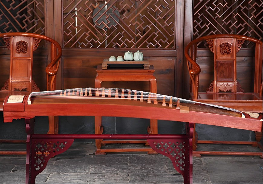 Dunhuang Guzheng 692F "Jade Shadow Eternal" – Premium Carved Zither with Transparent and Bright Tone