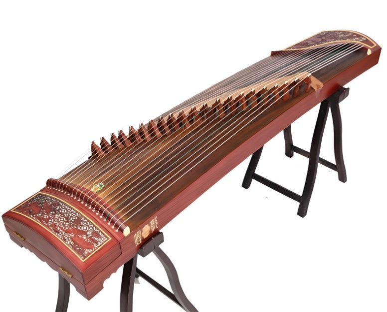 Dunhuang Guzheng 694FFW "Lotus Dew Fragrance" – Premium Carved Zither with High Brightness and Rich Expressive Tone