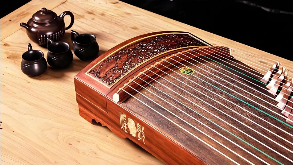 Dunhuang Guzheng 694FFW "Lotus Dew Fragrance" – Premium Carved Zither with High Brightness and Rich Expressive Tone