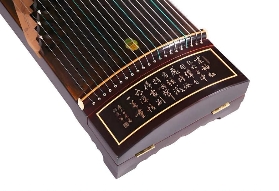 Dunhuang Guzheng 695T "Pure Essence of Innocence" (Calligraphy) – Bone Carving, Premium Zither with Rich and Transparent Tone