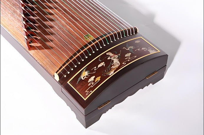 Dunhuang Guzheng 695LCC "Flying Celestial Dance" – Impressive Pyrography Craft, Bright Transparent Tone, Premium Indonesian Black Rosewood