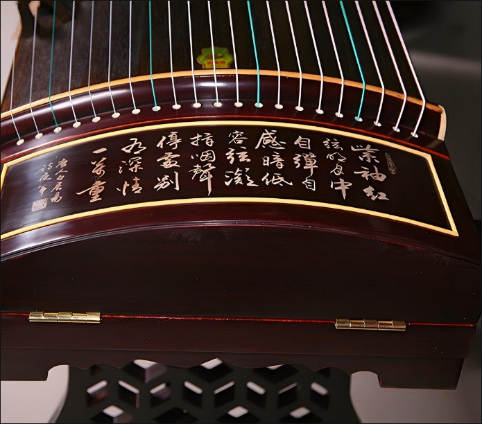 Dunhuang Guzheng 698T "Tian Zhen Yuan Yun (Calligraphy)" – Premium Bone Inlay Craft, Crisp High Tones, Full Midrange, Ideal for Performances