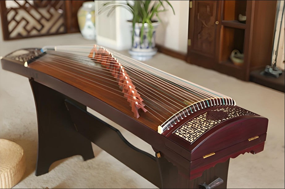 Dunhuang Guzheng 698MJ-Q - Window to the Sky (轩窗问语) - Intricate Hollow Carved Inlay, Bright and Resonant Tone