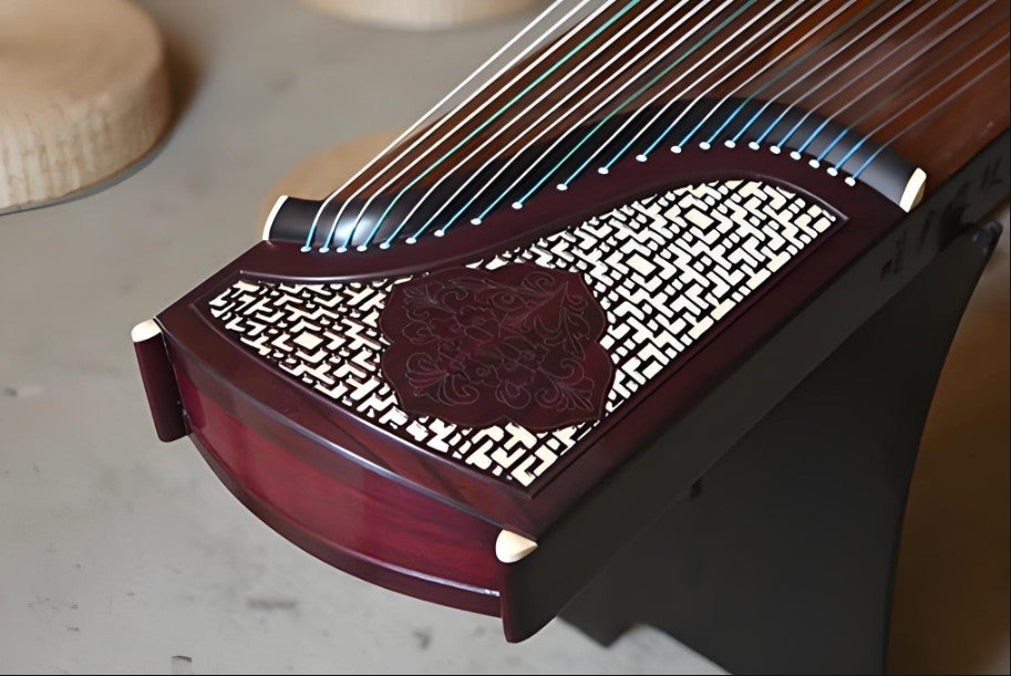 Dunhuang Guzheng 698MJ-Q - Window to the Sky (轩窗问语) - Intricate Hollow Carved Inlay, Bright and Resonant Tone