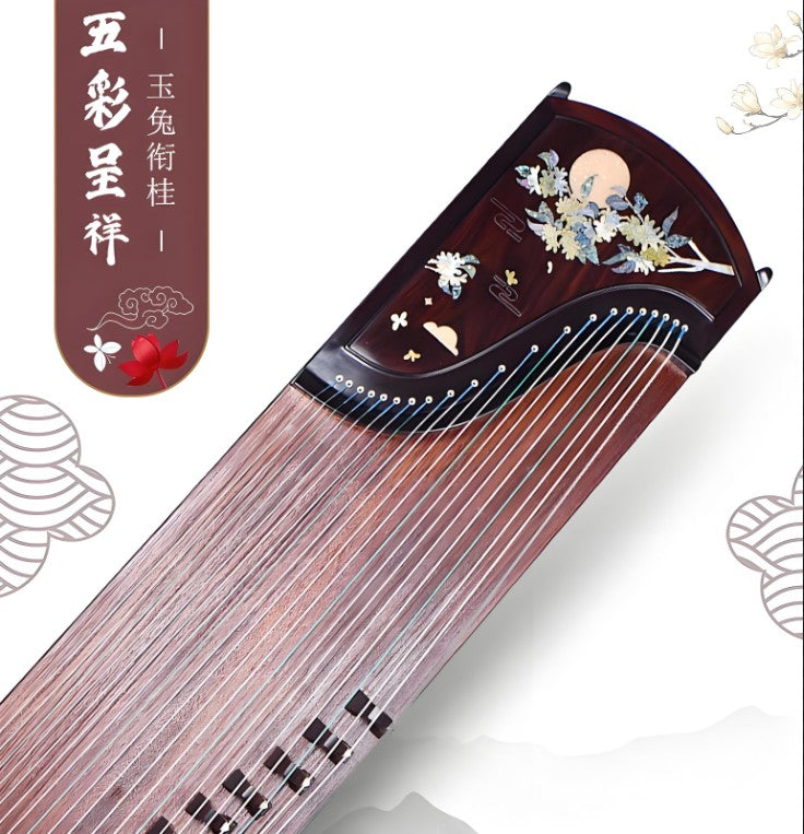 Dunhuang Guzheng 695OOO - Radiant Cherry Blossom (烂漫樱花) with Colorful Inlay