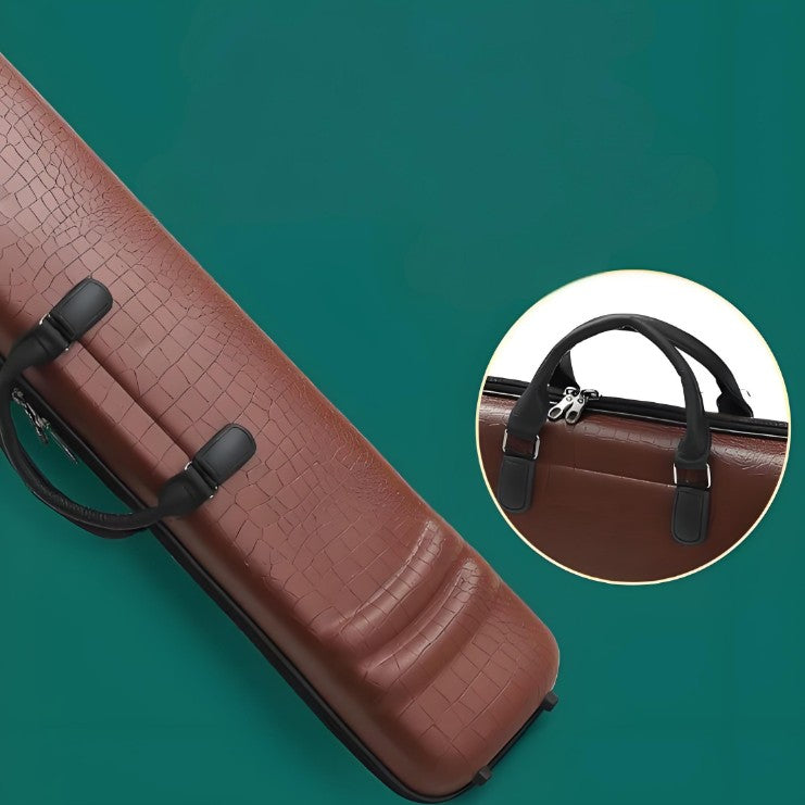 Deluxe Crocodile-Pattern Leather Erhu Case – Dual-Shoulder & Hand-Carry with Hygrometer and Storage Compartment