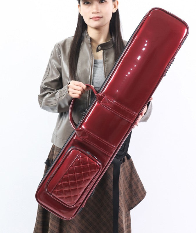 Premium Lacquered Leather Erhu Case – Dual-Shoulder & Hand-Carry with Extra Padding and Large Storage Compartment
