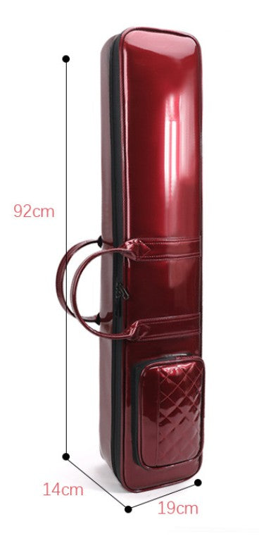 Premium Lacquered Leather Erhu Case – Dual-Shoulder & Hand-Carry with Extra Padding and Large Storage Compartment