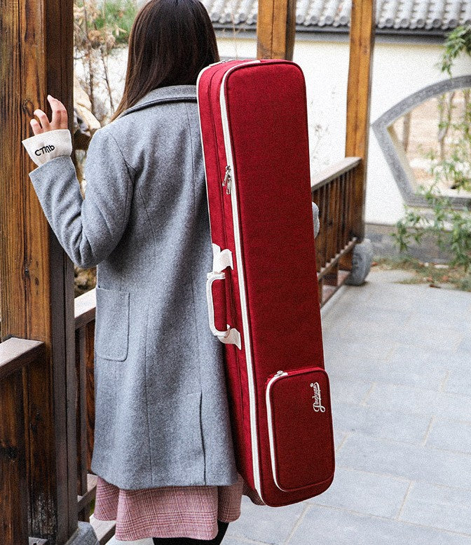 Oxford Fabric Dual Erhu Case – Thick-Padded Gig Bag for Two Erhu with Backpack, Shoulder Strap & Handle Options