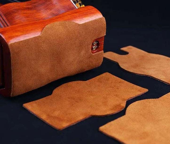 Genuine Leather Anti-Slip Pad for Erhu – Universal Instrument Cushion with Adhesive