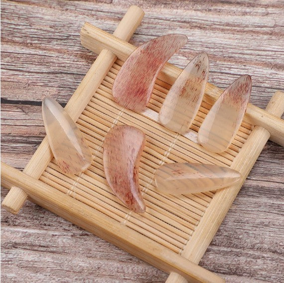 Premium Red Yak Horn Finger Picks for Pipa & Guzheng – Double Arc Design for Performance & Practice