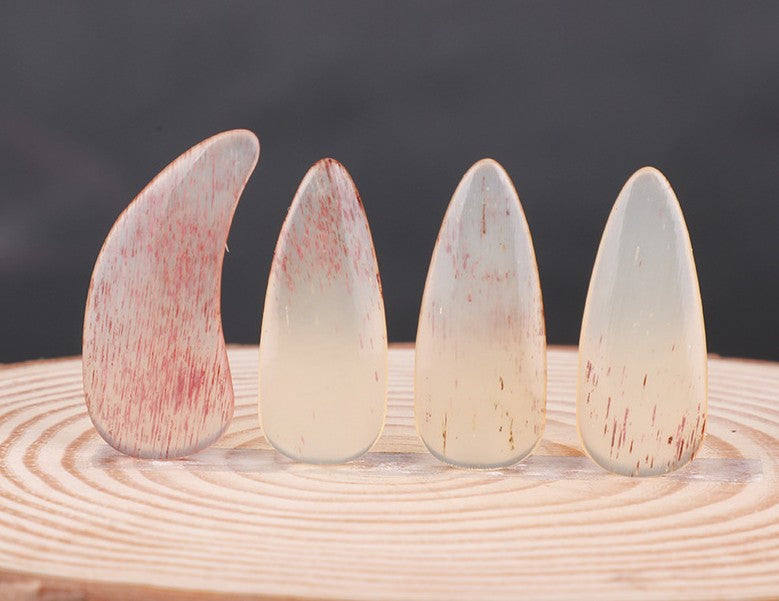 Premium Red Yak Horn Finger Picks for Pipa & Guzheng – Double Arc Design for Performance & Practice