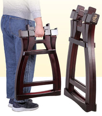 Dunhuang Professional Master-Apprentice Folding Guzheng Stand – Solid Wood A-Frame, Portable Design