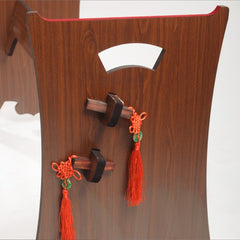 Huanghefeng Portable H-Frame Guzheng Stand – Solid Wood with Engraved Design, Lightweight Classical Style