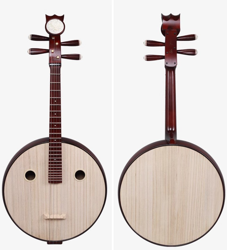 Yuehai 521 Entry-Level Daruan – Hardwood Chinese Lute in Wine Red Finish with Peony Headstock(硬木)