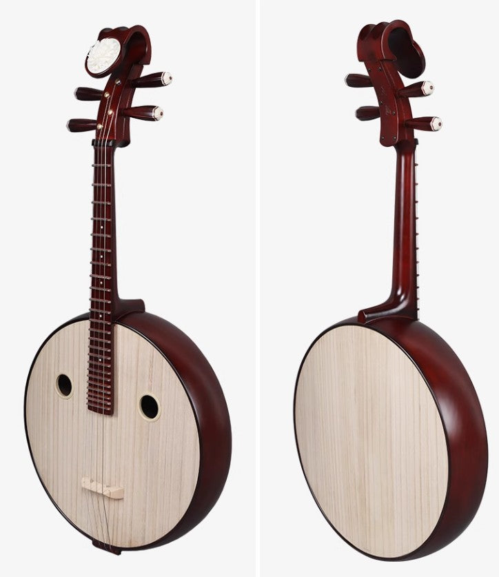 Yuehai 521 Entry-Level Daruan – Hardwood Chinese Lute in Wine Red Finish with Peony Headstock(硬木)