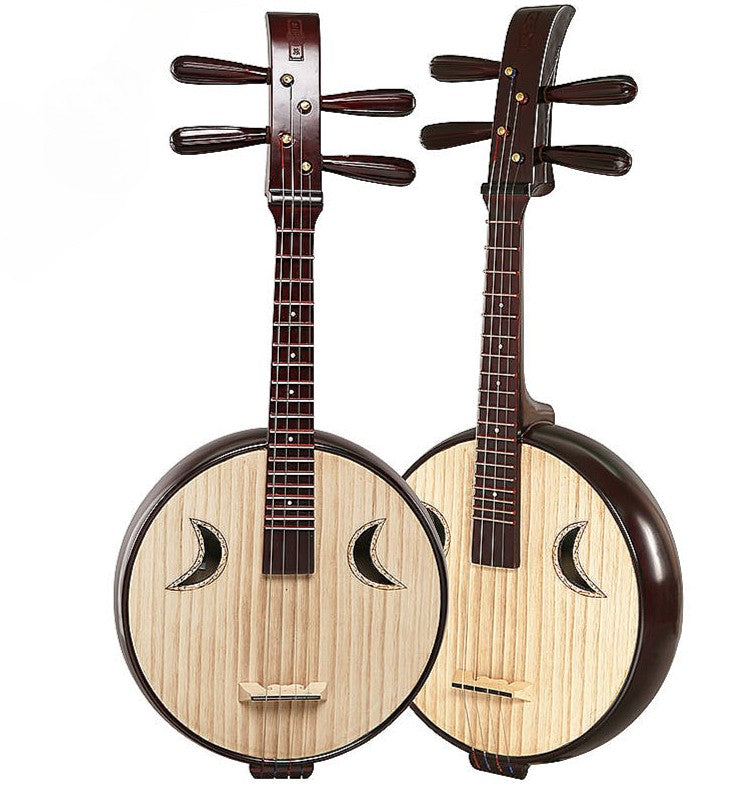 Yuehai 501Z Professional Xiaoruan – Chinese Small Ruan in Mountain Elm with Han Dynasty Official Hat Headstock(山榆木)