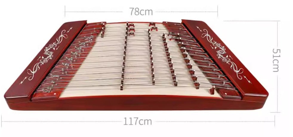 YueHai DL22W African Rosewood 402 Yangqin – Double Phoenix Dance Design