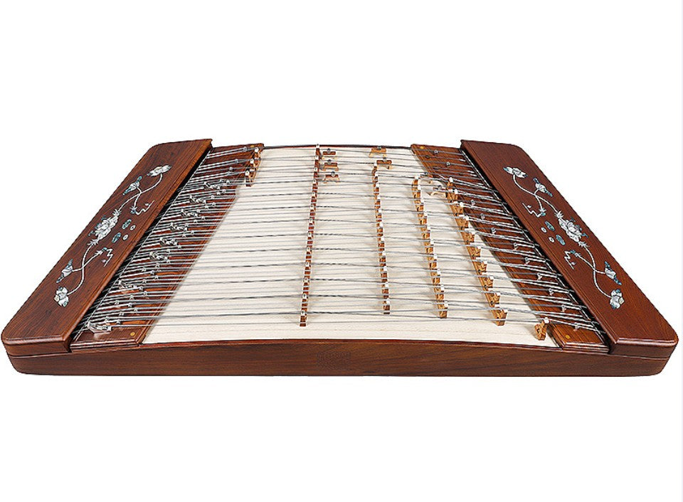 YueHai 623L-A Professional Yangqin – Grand Dalbergia Rosewood with Mother-of-Pearl & Colorful Shell Inlay