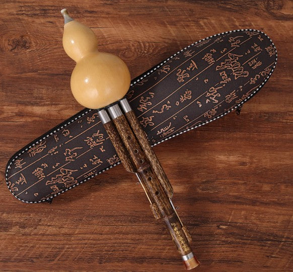 DianNanGuYun Professional Hulusi | Handmade Purple Bamboo Gourd Flute for Performers